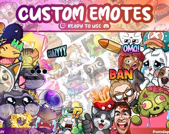 Emote personalizado Twitch Emoji Kick Suscriptor Chibi Cómics Manga Emoticon Stream Sub Discord Youtube Gráfico digital