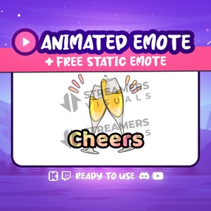 Cheers Champagne Animated Emote: Twitch/Discord Stream Emoji