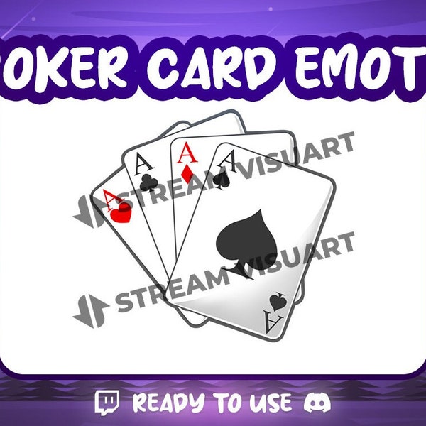 Poker Card Twitch Emote Discord Emoji Coup de pied Abonné Casino Night Gambling Set Table Game Slot Emoticon Graphique numérique Téléchargement instantané