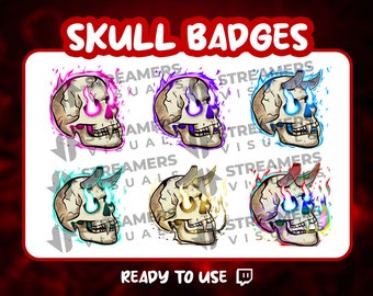 Badge sub Twitch Skull: Vampire Skeleton, Gothic Fire (download digitale)