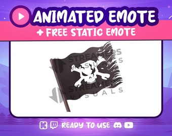 Pirate Flag Animated Emote: Skull & Crossbones - Twitch, Discord, Kick