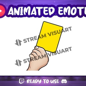 Yellow Card Animated Emote Twitch Emotes Unsuccessful Flop Letdown Defeat Fail Carton Setback Fault Stream Sub Emoji Discord Kick