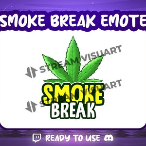 Smoke Break Weed Leaf-emote för Twitch, Discord (digital nedladdning)