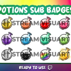 Potion Twitch Sub Badges: Colorful Magic Badges (Digital Download)