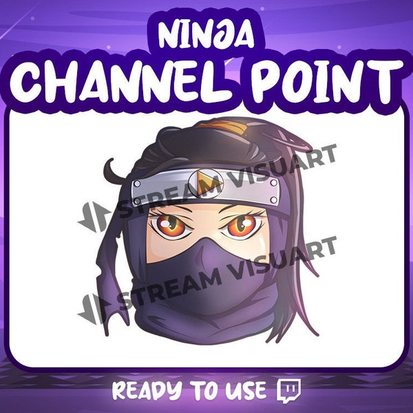 Ninja Girl Twitch Channel Point Icon Shinobi Katana Japan Martial Arts Stealth Shuriken Mask Headband Reward Stream Emote Discord Youtube