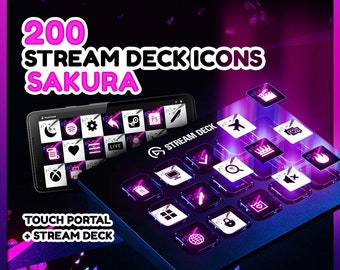 Sakura Stream Deck Icons: Pink Hanami Twitch Streamers (200 JPG)