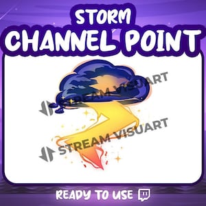 Storm Twitch Channel Point Icon Summer Thunderstorm Weather Rain Lightning Stormy weather Electric Reward Stream Emote Discord Youtube