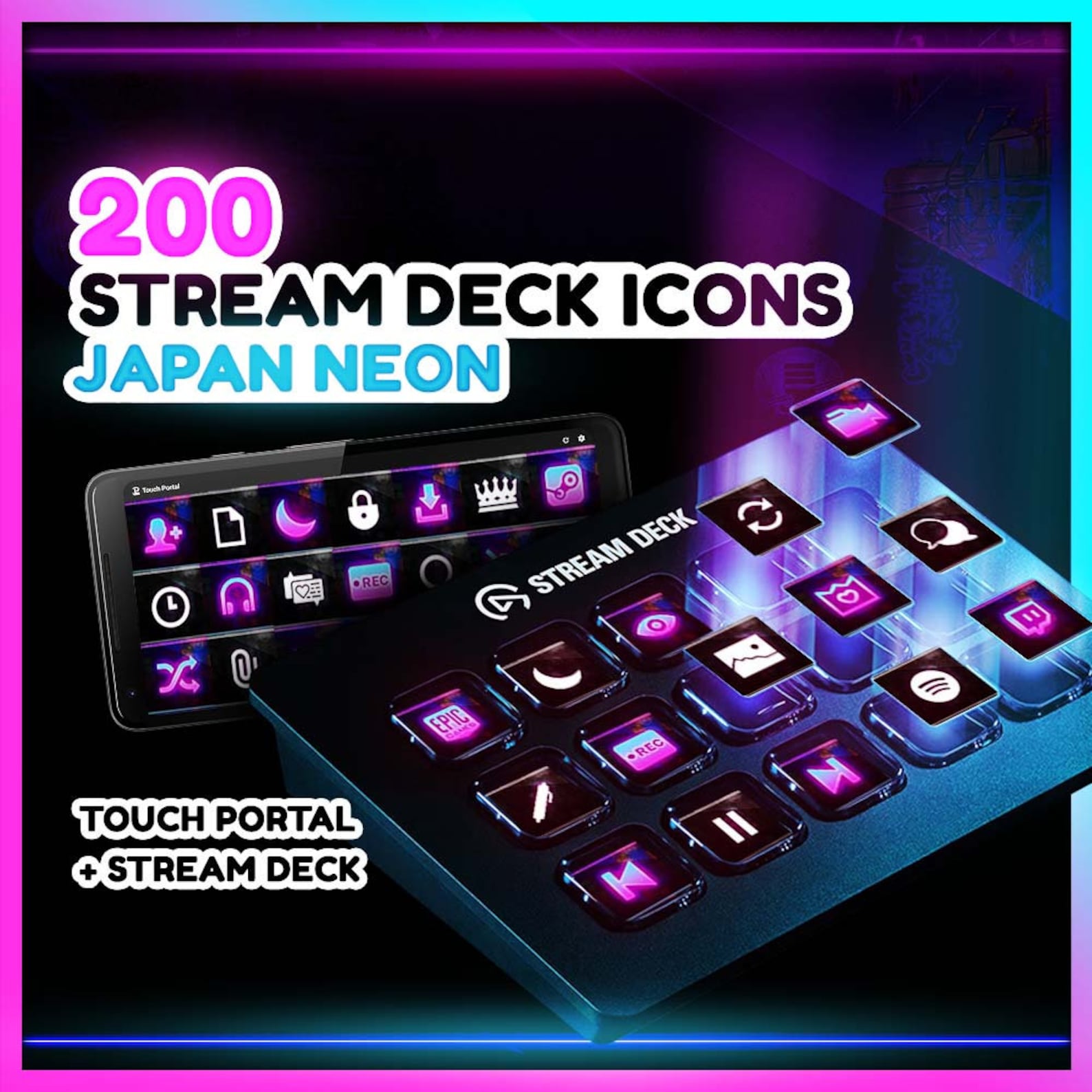 Japan Neon Stream Deck Icons: 200 Twitch Streamer Designs - Etsy