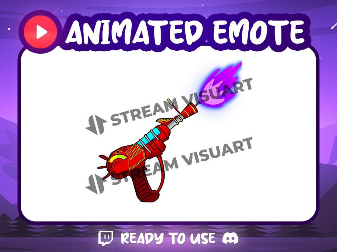 Pistola láser Emote animado Twitch Emotes Blaster Rifle Arma Pistola Pistola de haz Shooter OVNI