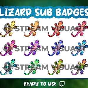 Lizard Twitch Sub Badges: Reptile Streamer Badges (Digital Download)