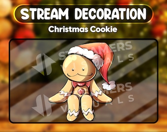 Christmas Cookie Animated Stream Decoration Xmas Food Cute Streamer Gift Aesthetic Twitch Gaming Chat Webcam OBS Streamlabs Overlay Digital