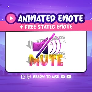 Mute Animated Emote: Twitch, Discord, YouTube, Facebook Gaming (GIF + Static)