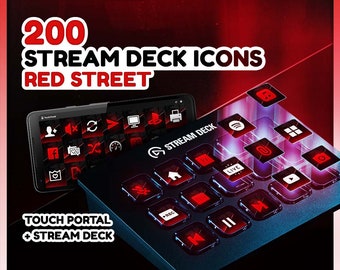 Red Street Horror Stream Deck Icons: 200 Twitch Designs