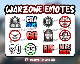 Warzone Twitch Emotes: FPS Game Streamer Graphics (Digital Download)