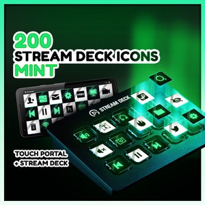 Mint Stream Deck Icons: 200 Twitch Streamer Designs