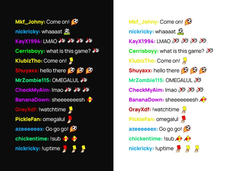 Soccer Twitch Emotes Pack 6x Football Player Sports Ball Red Yellow