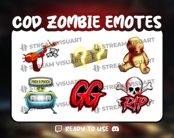 COD Zombie Twitch Emotes: FPS Game Stream Graphics (Digital Download)