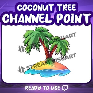 Coconut Tree Island Twitch Channel Point Icon (Digital Download)