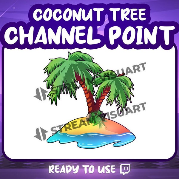 Coconut Tree Twitch Channel Point Icon Island Sea Beach Summer Tropical Heat Paradise Reward Stream Emote Discord Youtube