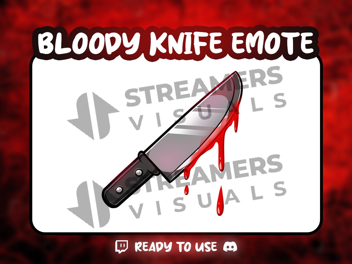 Bloody Knife Twitch Emote Discord Emoji Kick Subscriber Blood Hunting
