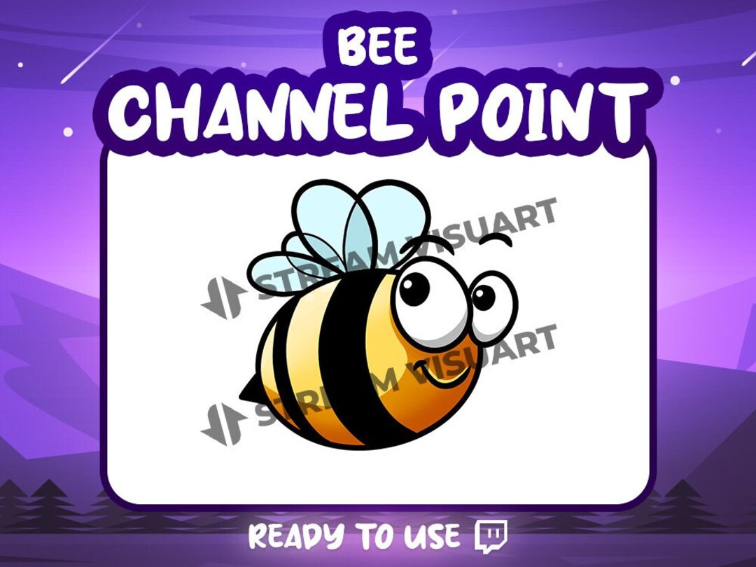 Bee Twitch Channel Point Icon Honeybee Hive Buzz Yellow Black Queen Fun ...