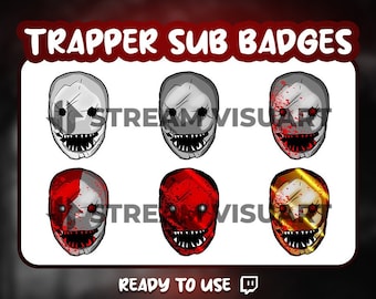 Trapper Twitch Sub Badges: Gruselige Horror Streamer Badges (Digitaler Download)