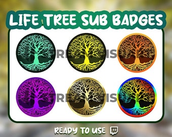 Life Tree Twitch Sub Badges: Wikinger Yggdrasil Symbol (Digitaler Download)