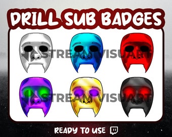 Scribz Mask Twitch-Abonnement-Abzeichen x6 Horror-Streaming (Digitaler Download)