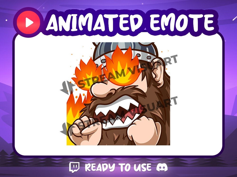 Rage Viking Animated Emote Twitch Emotes Anger Fury Outrage Wrath Temper Frustration Irritation Angry Fire Stream Sub Emoji Discord Kick