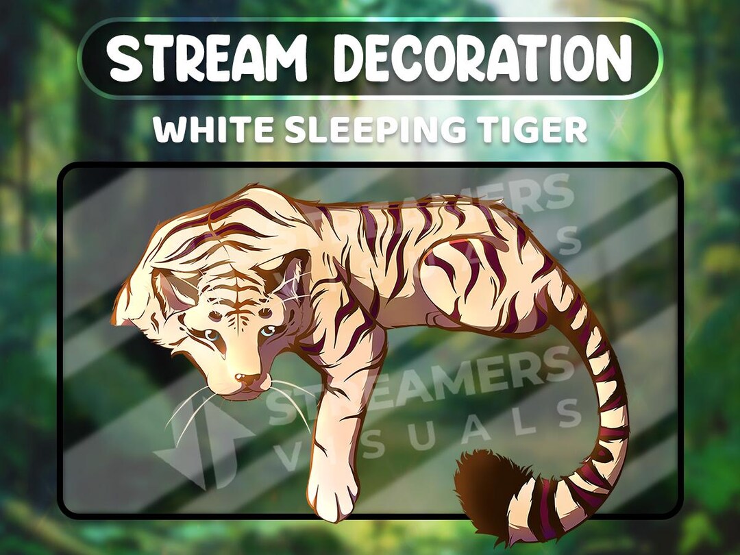 Tiger Rip Overlay White Sleeping Tiger Stream Decoration: Animated Twitch Overlay (WEBM ...