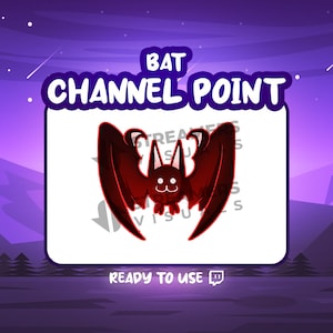 Red Bat Twitch Channel Point Icon: Halloween Stream Emote (Digital Download)