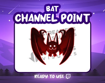 Ikona punktu kanału Twitch Red Bat: Emotka transmisji Halloween (pobranie cyfrowe)