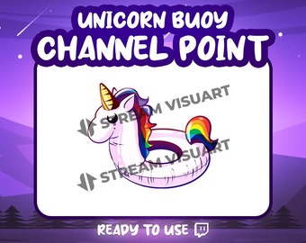 Icono de punto de canal de Twitch de flotador de piscina de unicornio (descarga digital)