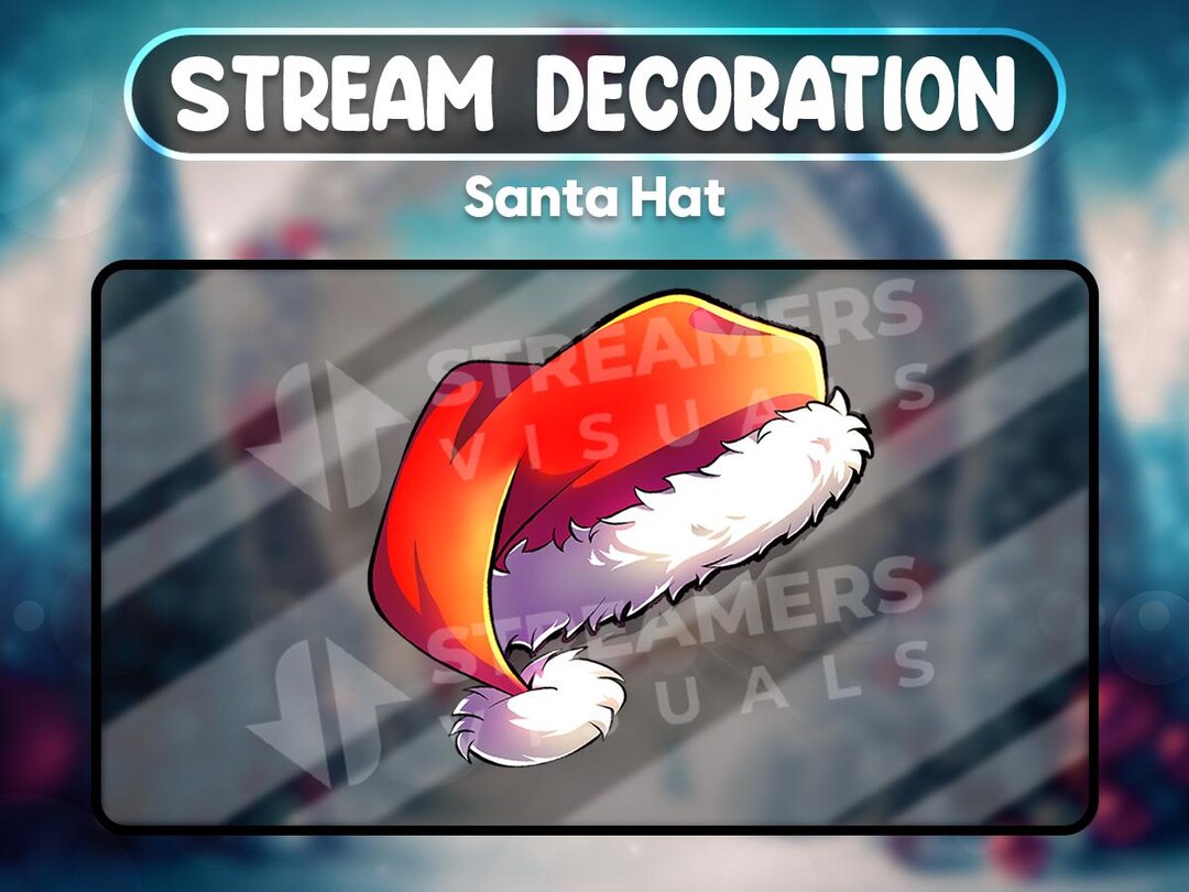 Streamer Santa Santa Hat Animated Stream Decoration Xmas Christmas Streamer Cute Gift ...