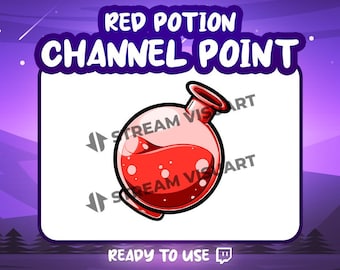 Red Potion Twitch Channel Point Icon: Magical Stream Reward (Digital Download)
