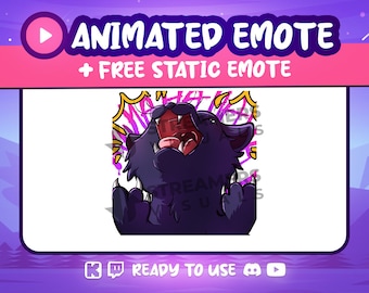 Emote animado de Twitch "Gato LMAO": Felino negro LOL