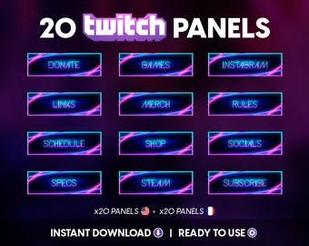 Animated Neon Bunny Overlay Twitch Package Twitch Panels - Etsy