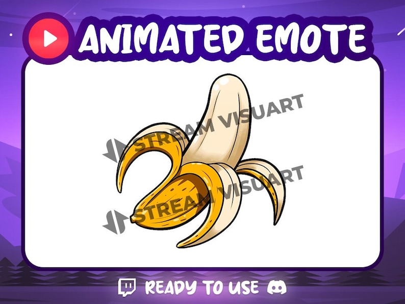 Banana Animated Emote Twitch Emotes Fruit Funny Food Yellow Smoothie