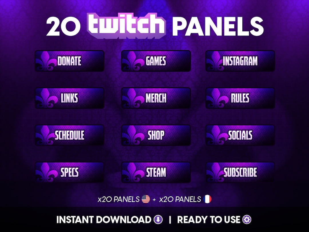Amethyst Twitch Panels: Royalty Purple Stream Design (x20 Pack ...