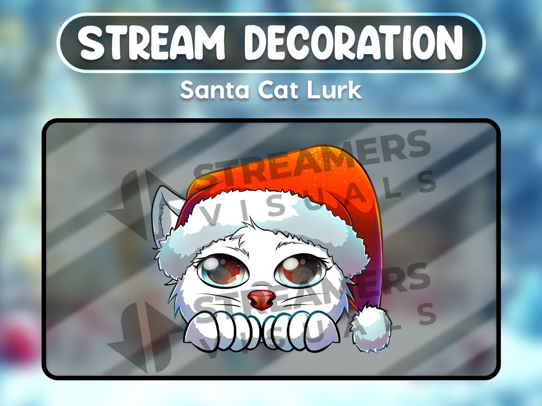 Streamer Santa Santa Cat Lurk Animated Stream Decoration Christmas Cute Streamer Gift ...