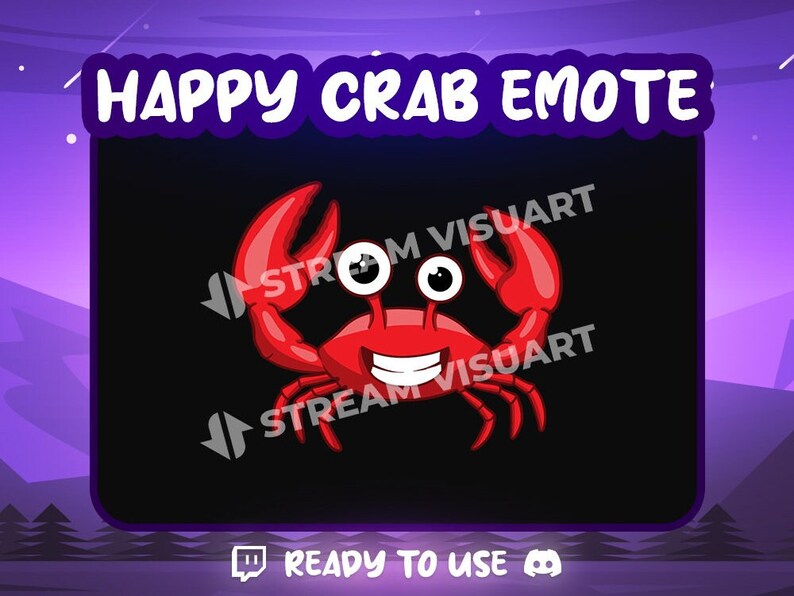 Happy Crab Twitch Emote Discord Emoji Kick Subscriber Cute Sea Red