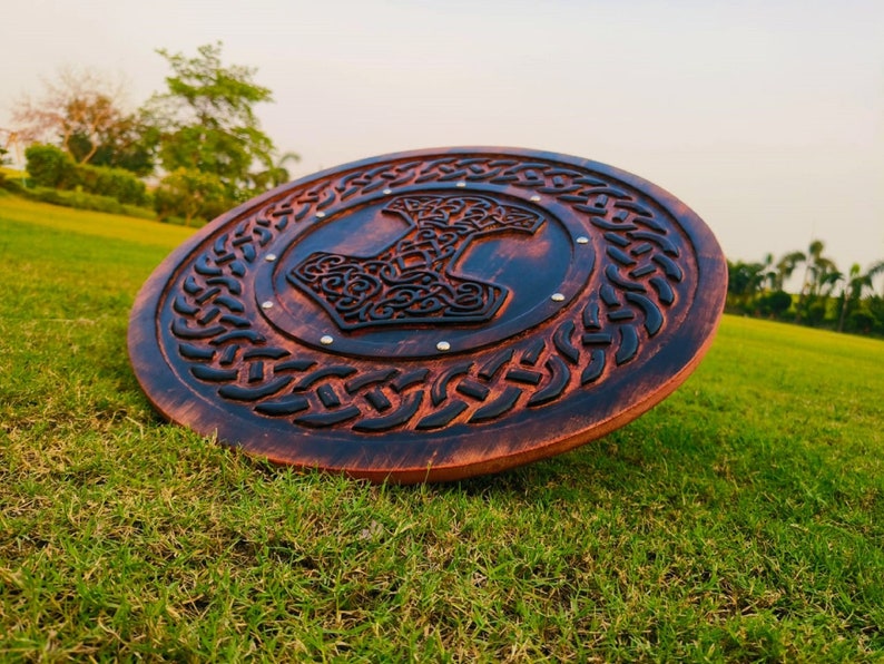 Viking Medieval Wooden Thor Shield Viking Wall Decorwood - Etsy