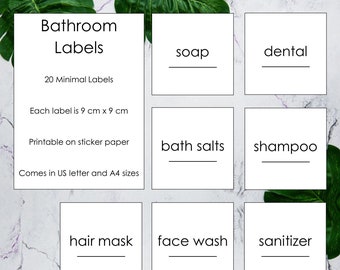 20 Minimal Lower-Case Digital Bathroom Labels