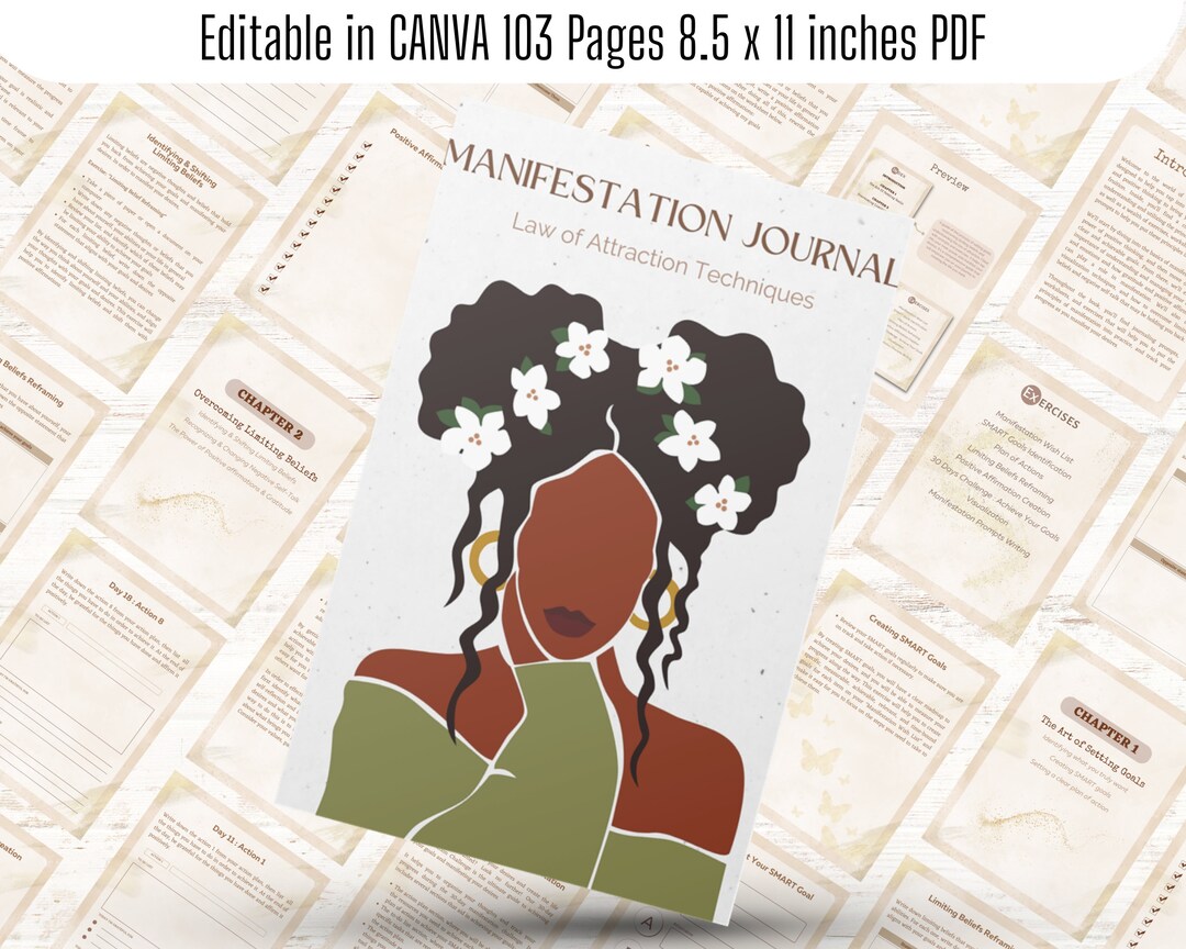 Manifestation Journal Self Care Planner Digital Printable - Etsy