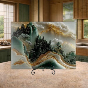 Kitchen Glass Cutting Board - Jade Tempered Glass Chopping Board - Cheese and Charcuterie Glass Cutting Board