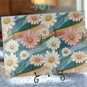 Pastel Flowers Kitchen Glass Cutting Board, Tempered Glass Chopping Station, Cheese and Charcuterie Serving Tray, Kitchen Decor Gift Idea