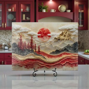 Kitchen Glass Cutting Board - Ruby Style Cheese and Charcuterie Serving Plate