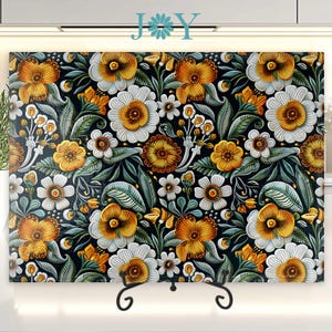 Flowers Kitchen Glass Cutting Board - Tempered Glass Chopping Board - Cheese and Charcuterie Glass Cutting Board