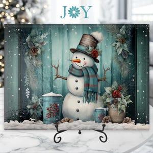 Snowman Glass Cutting Board - Tempered Glass Cheese and Charcuterie Plate - Christmas Home Kitchen Decor - Housewarming Gift Idea