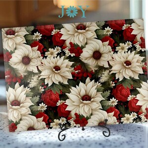 Flowers Kitchen Glass Cutting Board - Tempered Glass Chopping Station - Cheese and Charcuterie Serving Tray - Kitchen Decor Gift Idea